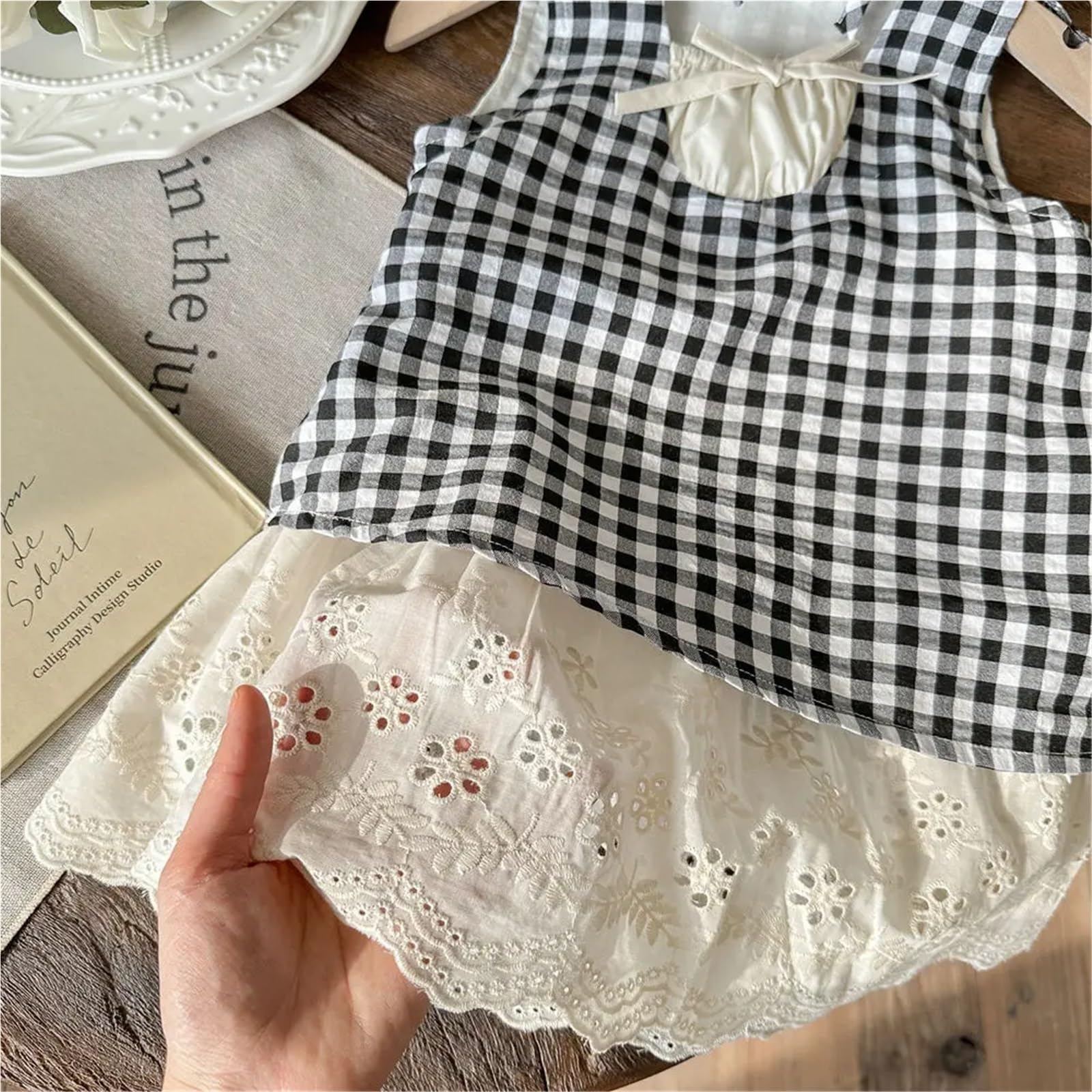 Vestido De Fiesta para NiñA Vestido de algodón con Cuello Halter y Tirantes Finos for niñas de 2 a 8 años, Vestido de Princesa for Fiesta de cumpleaños(5-6T 130)