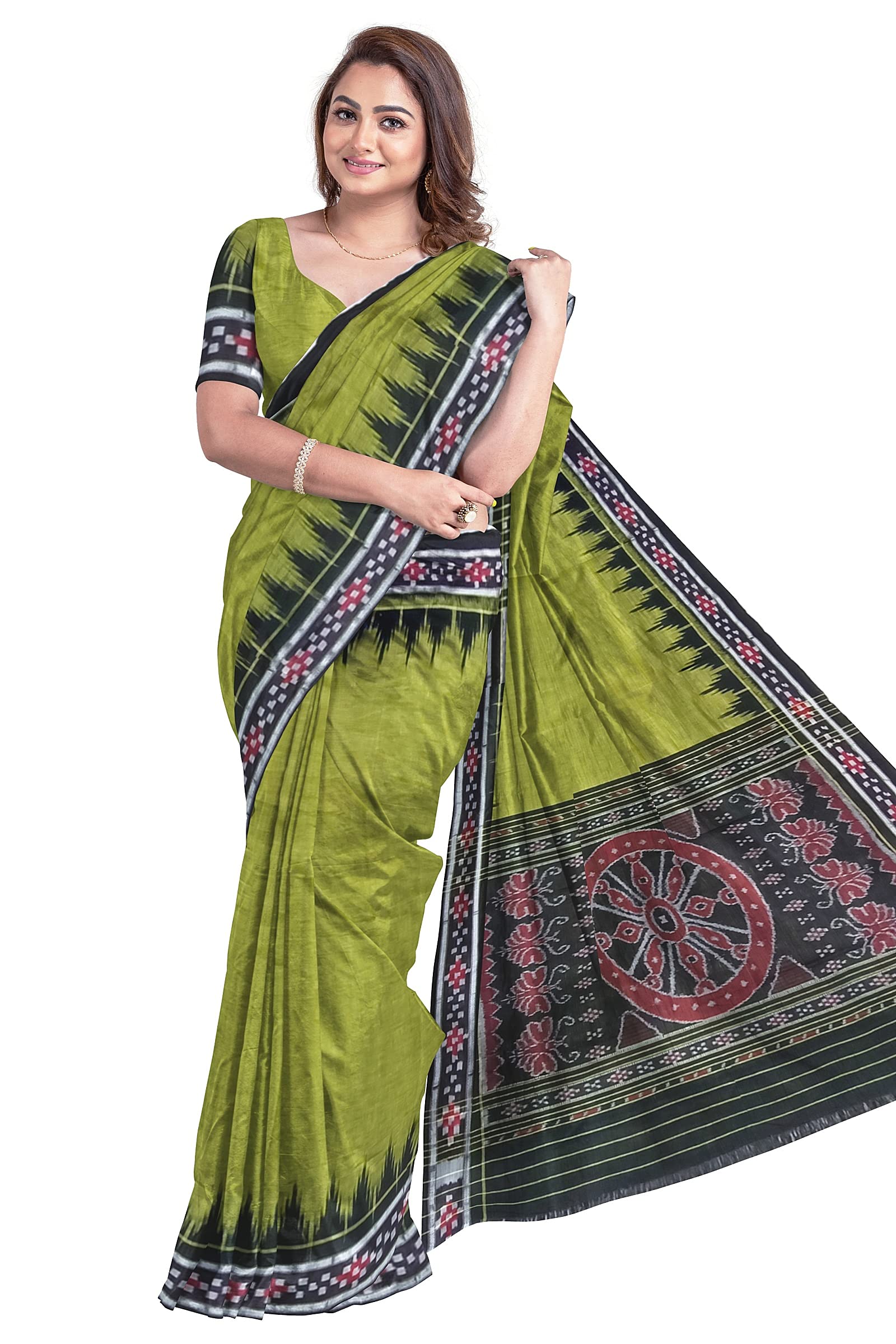 BHSWomen's Sambalpuri Pure Cotton Bomkai Saree (Nuapatanapata_Multicolour)