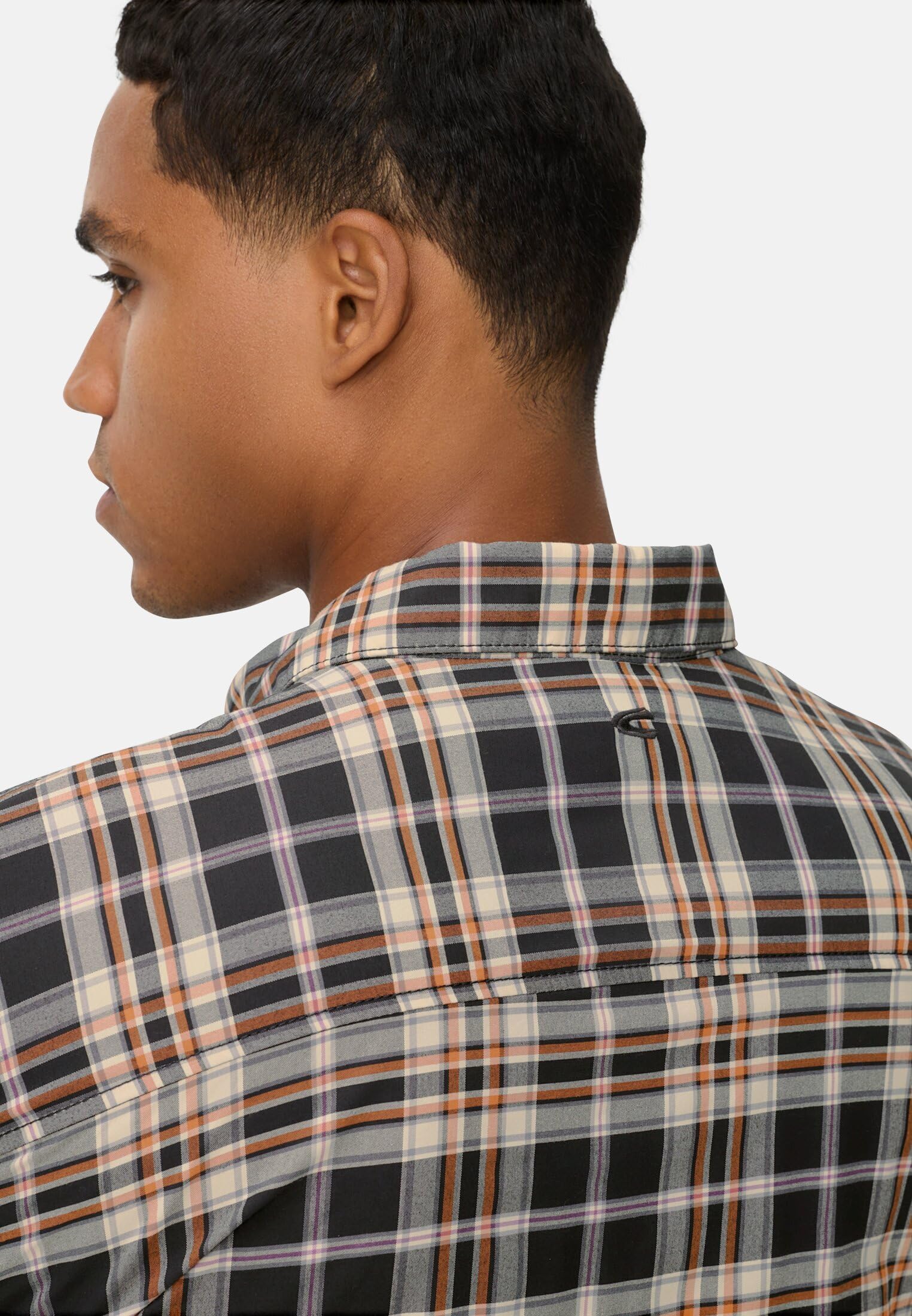 camel active Herren Leichtes Karohemd mit Quick Dry Funktion