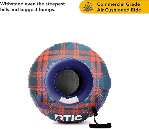 Miniatura 3 de RTIC Tubo de nieve resistente para trineo resistente para niños y adultos, trineos inflables de invierno, parte inferior de lona resistente a