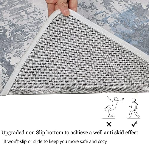 Miniatura 10 de famibay Alfombra de área de 4 x 6, lavable a máquina, moderna abstracta para habitación, dormitorio, suave, apta para mascotas, alfombra de área con