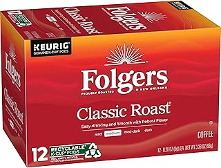 Folgers Classic Roast Medium Roast Coffee, 72 Keurig K-Cup Pods