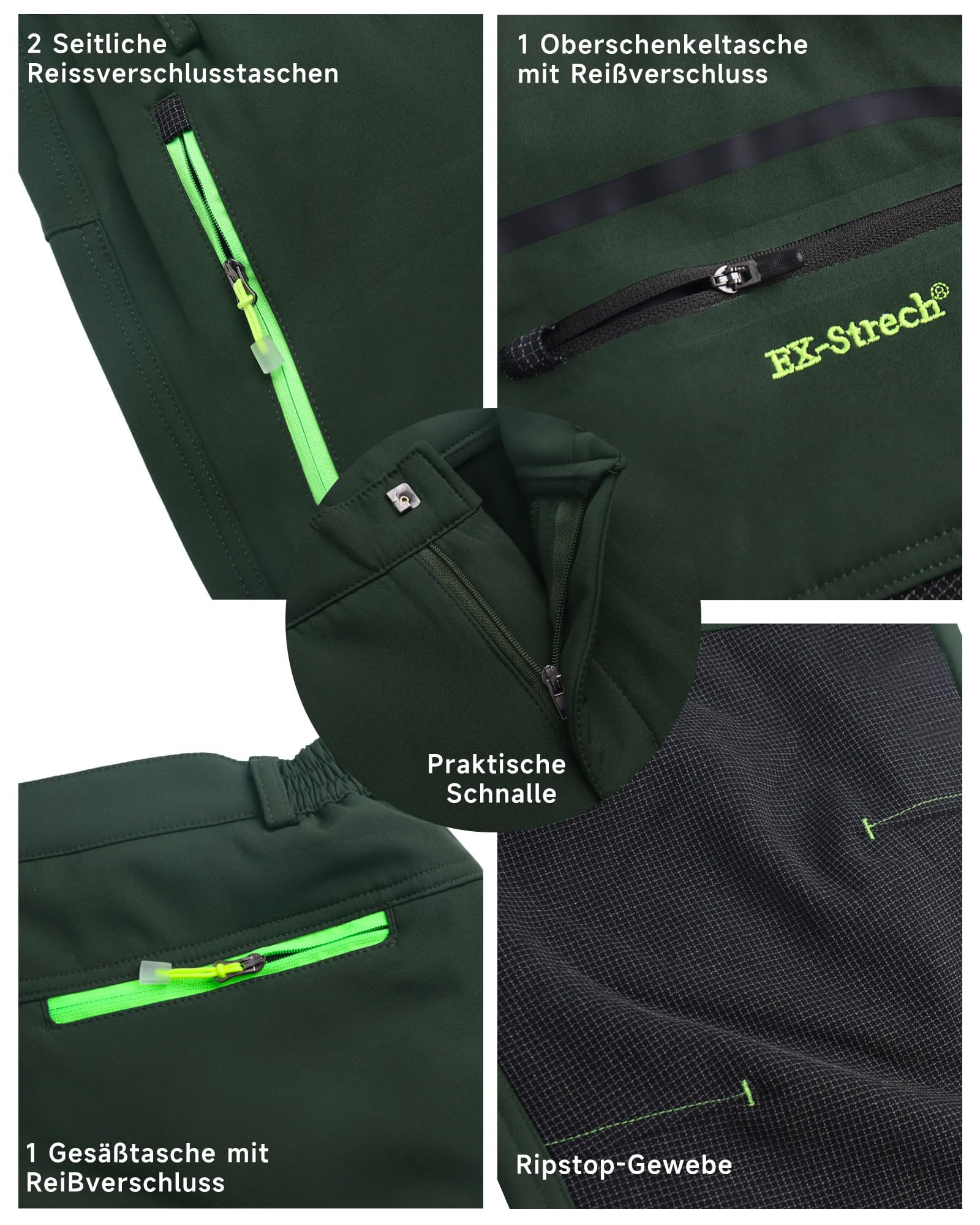 YAOHUOLE Pantalones de senderismo para hombre, pantalones de exterior para hombre, pantalones softshell, pantalones para hombre, pantalones de senderismo para hombre