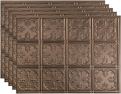 Miniatura 55 de FASÄDE Panel decorativo para salpicaduras de vinilo de estilo tradicional / patrón 10 en bronce antiguo (muestra de 6 x 6 pulgadas)