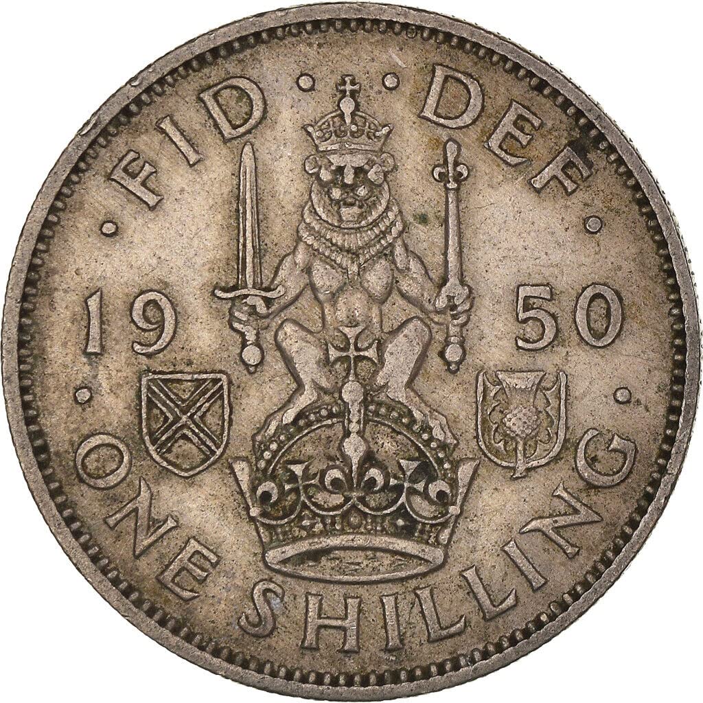 1947-1953 British Shilling Coin Issued Under King George VI