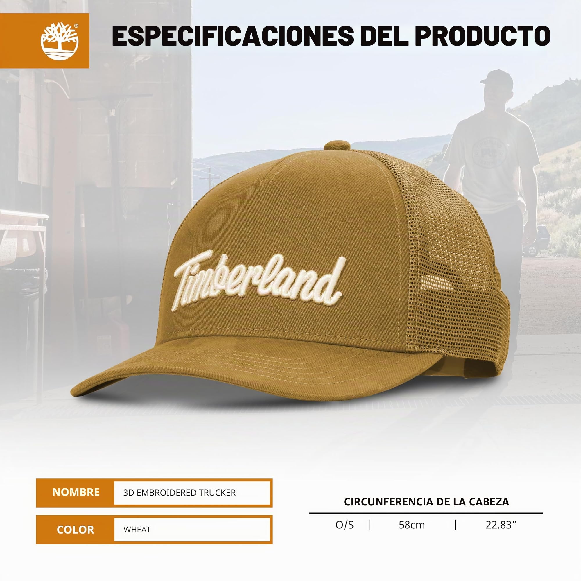 Timberland Mesh Back Trucker Hat - Gorra de béisbol Hombre