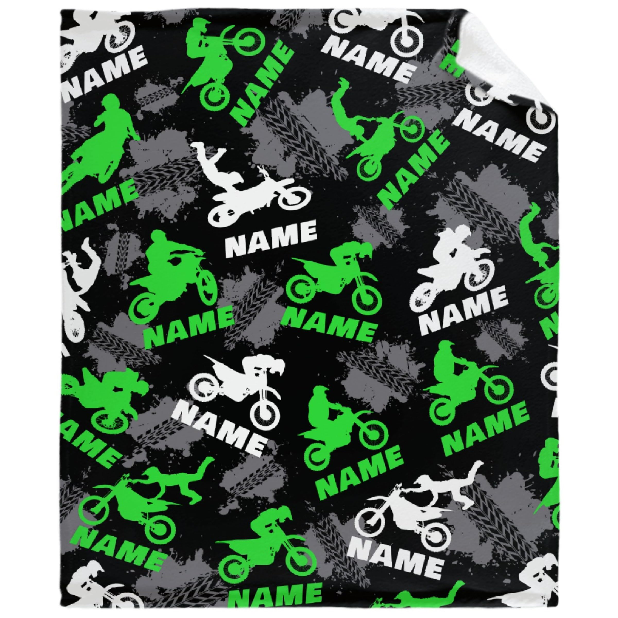 Personalized Motorcycle Dirt Bike Blanket Custom Motorcycle Blanket