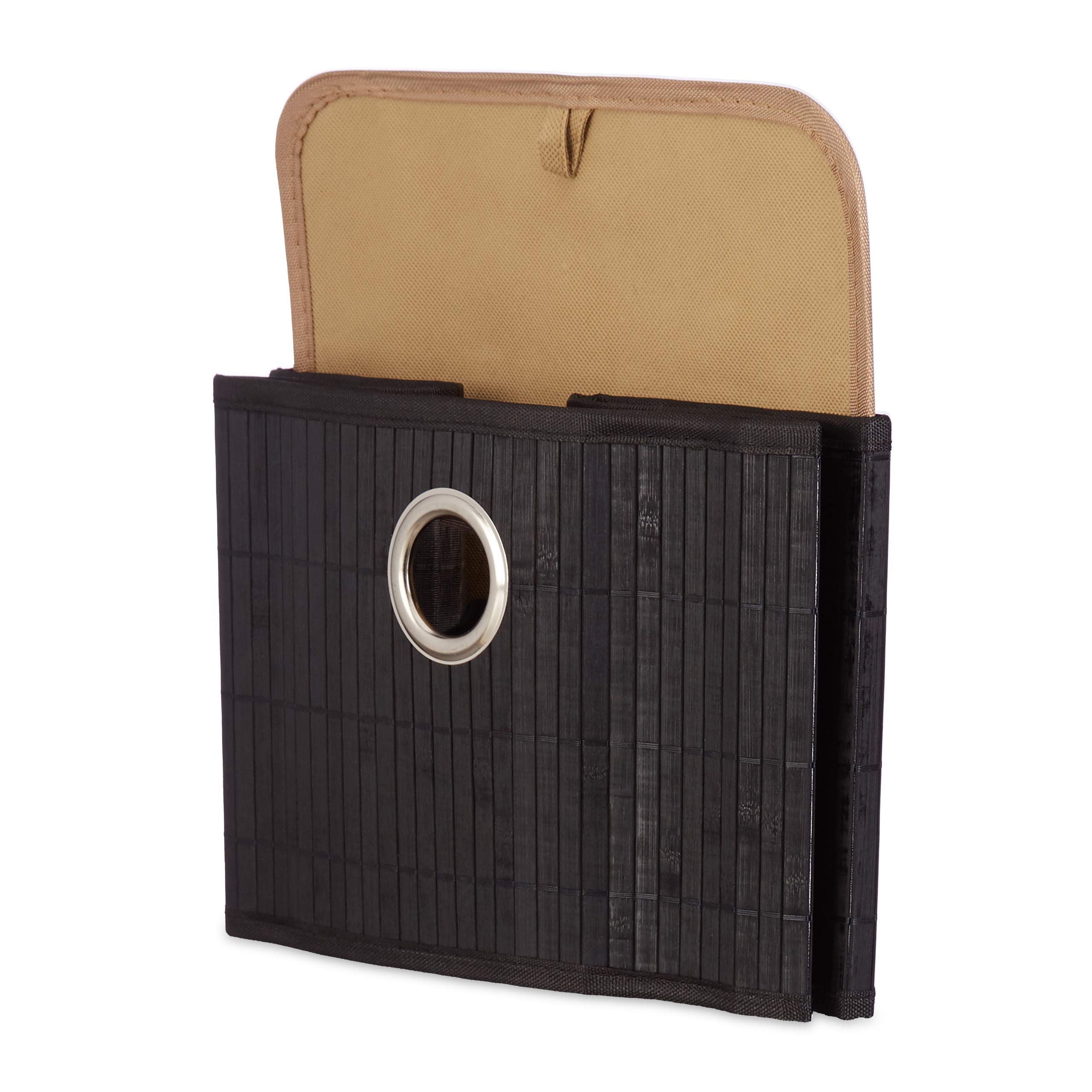 Cestino Portaoggetti In Bambù Relaxdays 20x31x31 Cm - Con Fodera In Tessuto, Per Bagno, Giochi O Casa - Foto 3