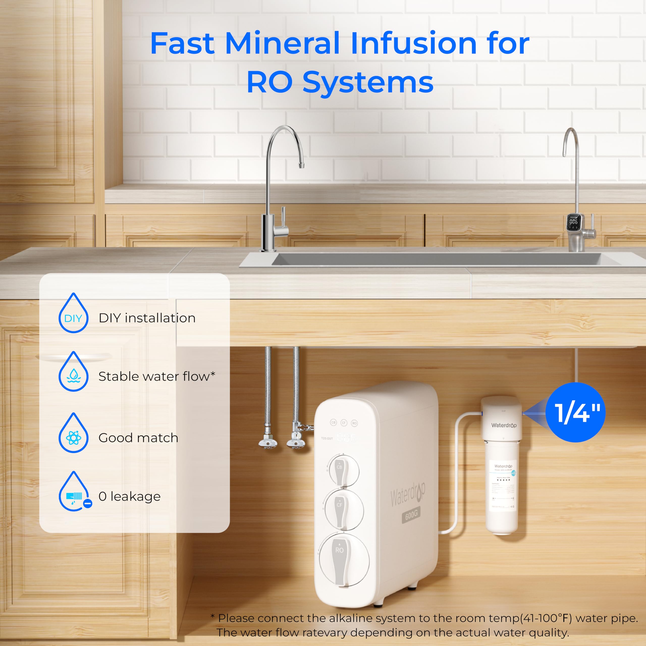 Waterdrop Alkaline Water Filter System for Sink WD-ALK16 Mineralizing Water to 9 5 pH NSF ANSI 372 Certified — view 7