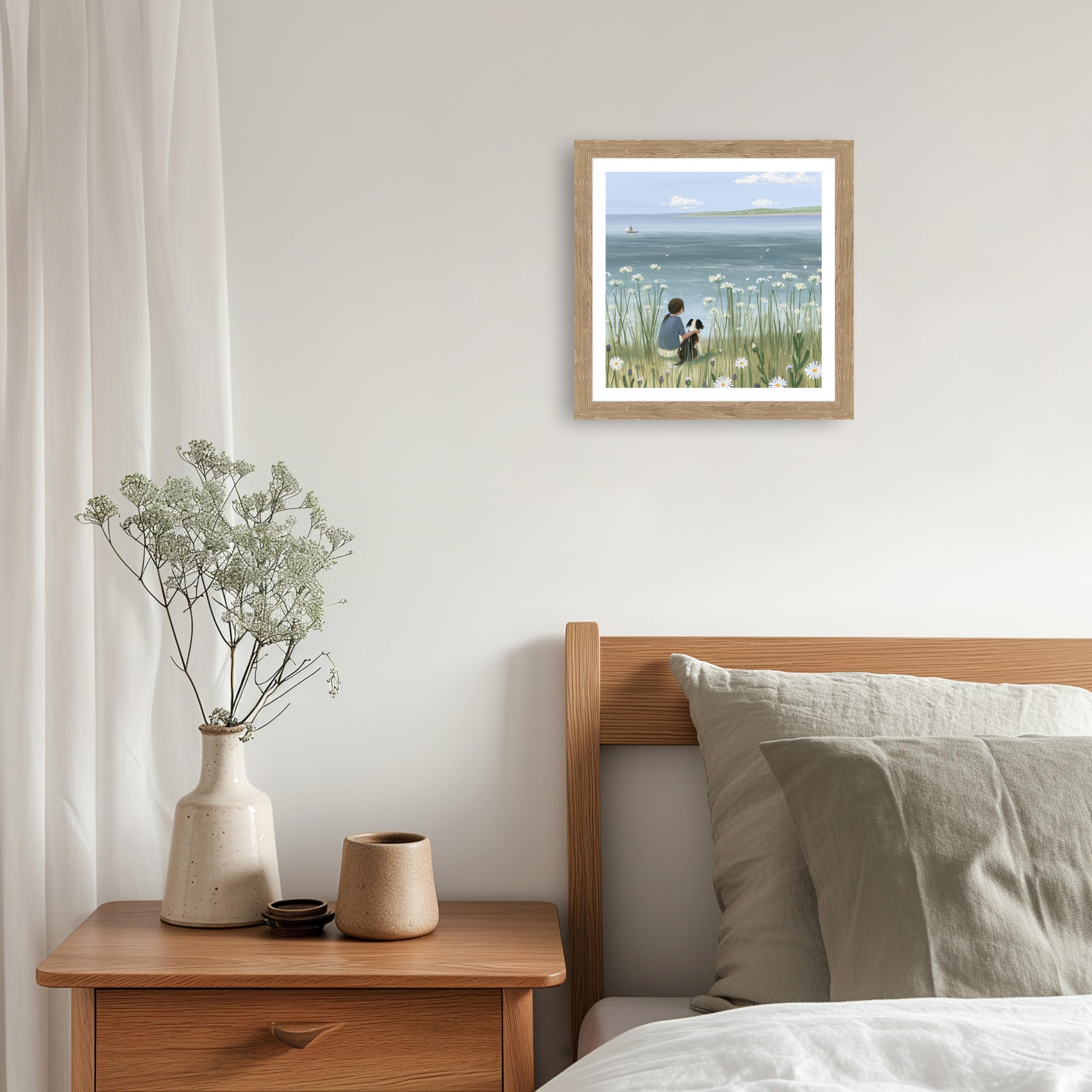 Artko Lucy Hart - Cuadro enmarcado para pared, 22 x 22 cm, diseño de perros