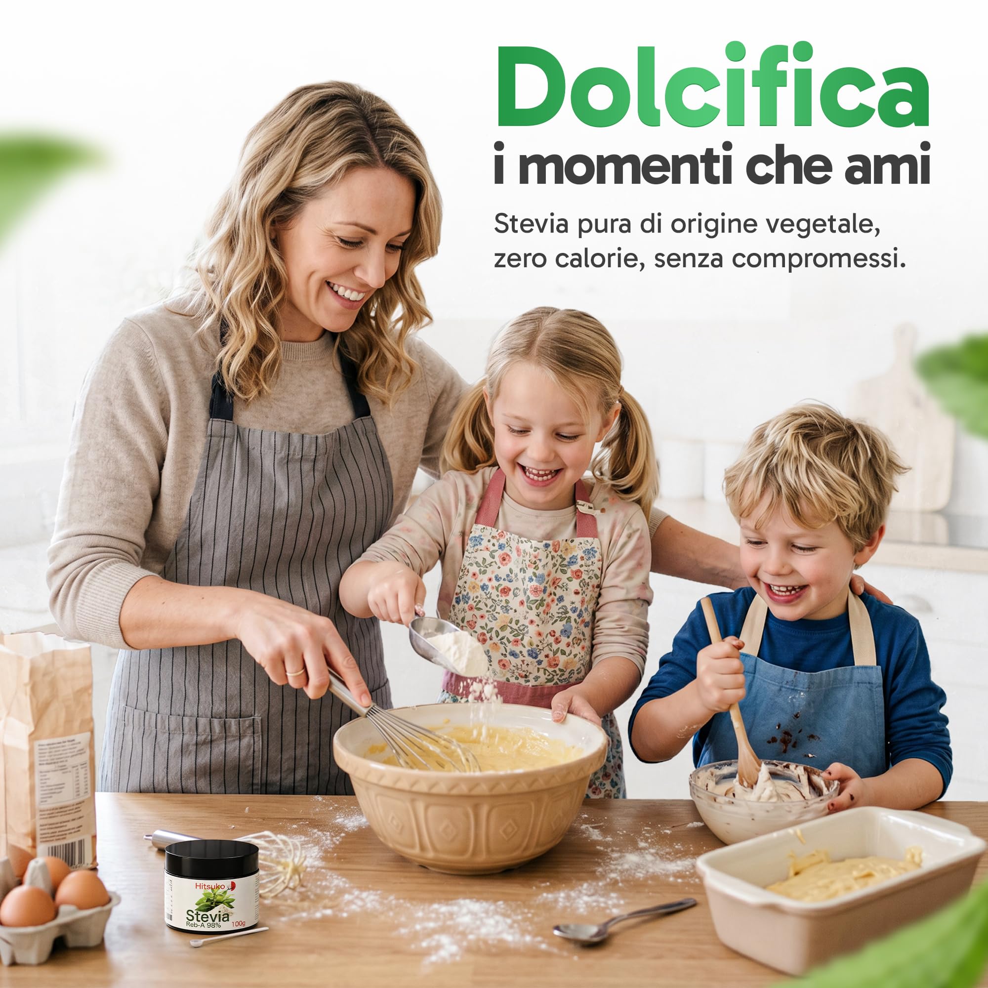 Polvere di Stevia Ultra-Concentrata (100g) | RebA-98 Puro al 98% | 470x Più Dolce dello Zucchero
