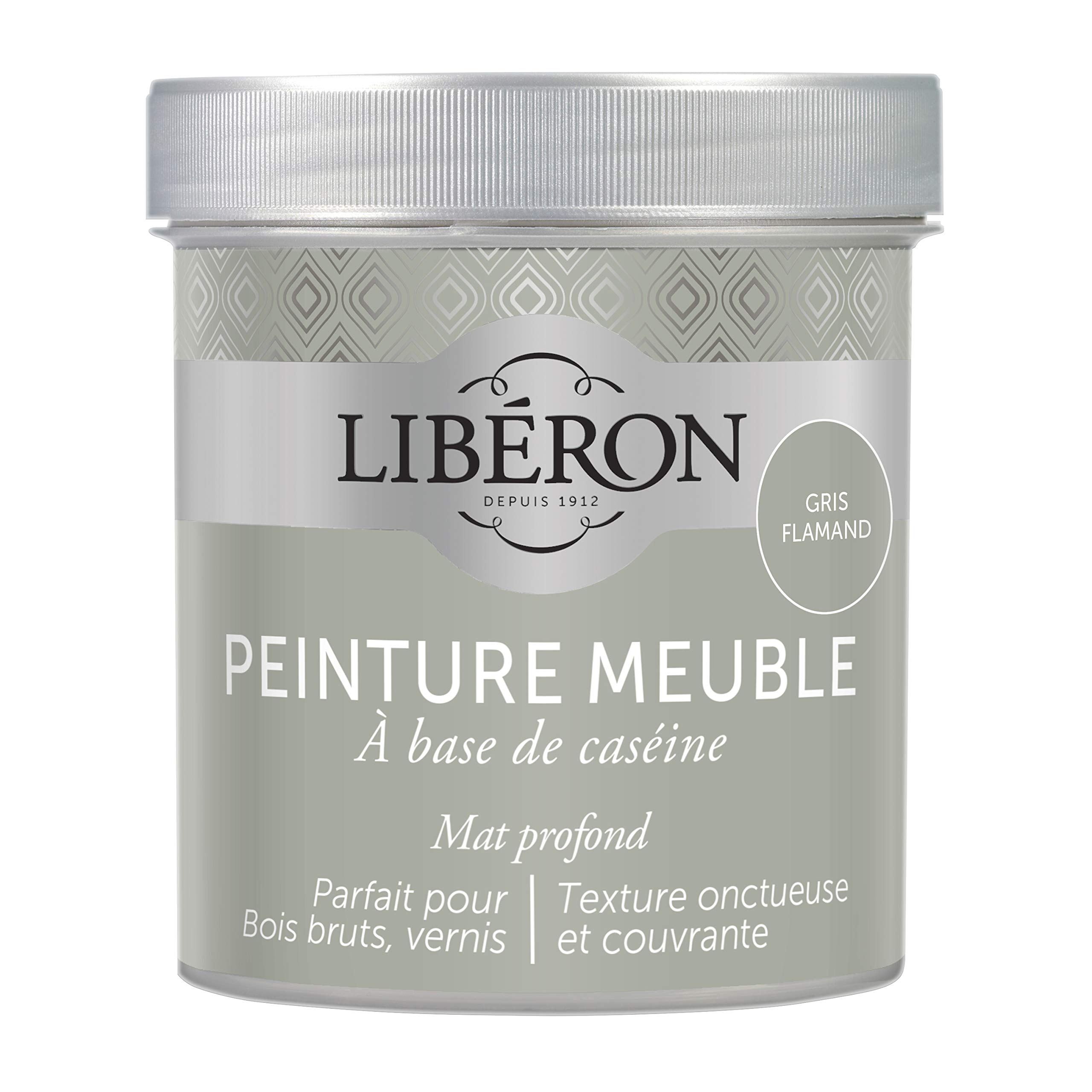Peinture meuble caséine Libéron Gris flamand 500ML pour relooker vos buffets en bois