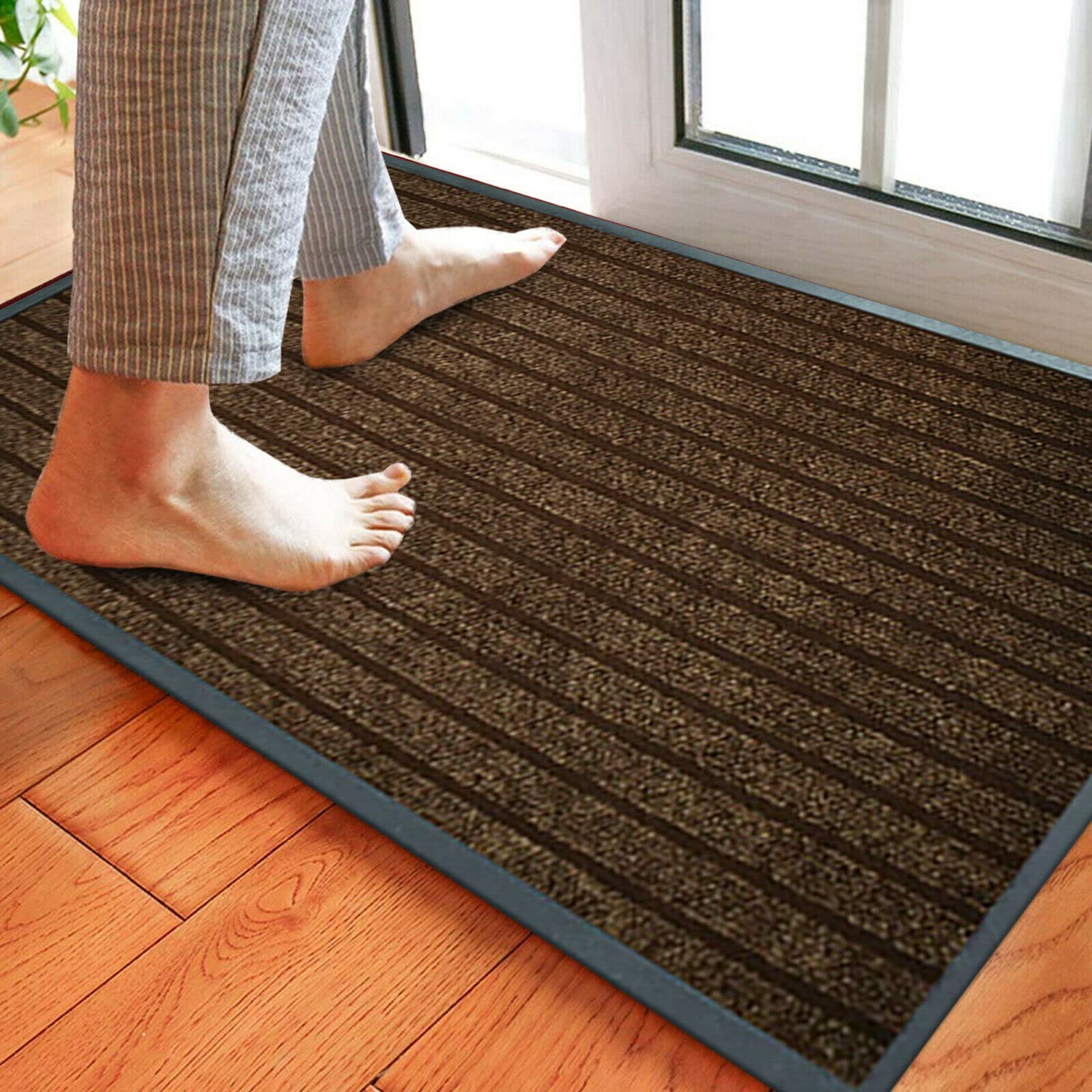 Householdfurnishing Heavy Duty Floor Mat Carpet Bath Mat Small Medium Large in Multi Colours (Brown, 120 x 150)
