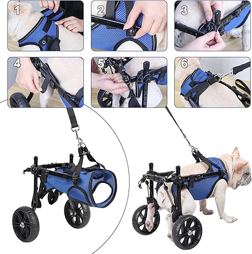 Miniatura 4 de Silla de ruedas para perro, silla de ruedas para perros para patas traseras, sillas de ruedas ajustables para perros 2023, ayudas de movilidad para