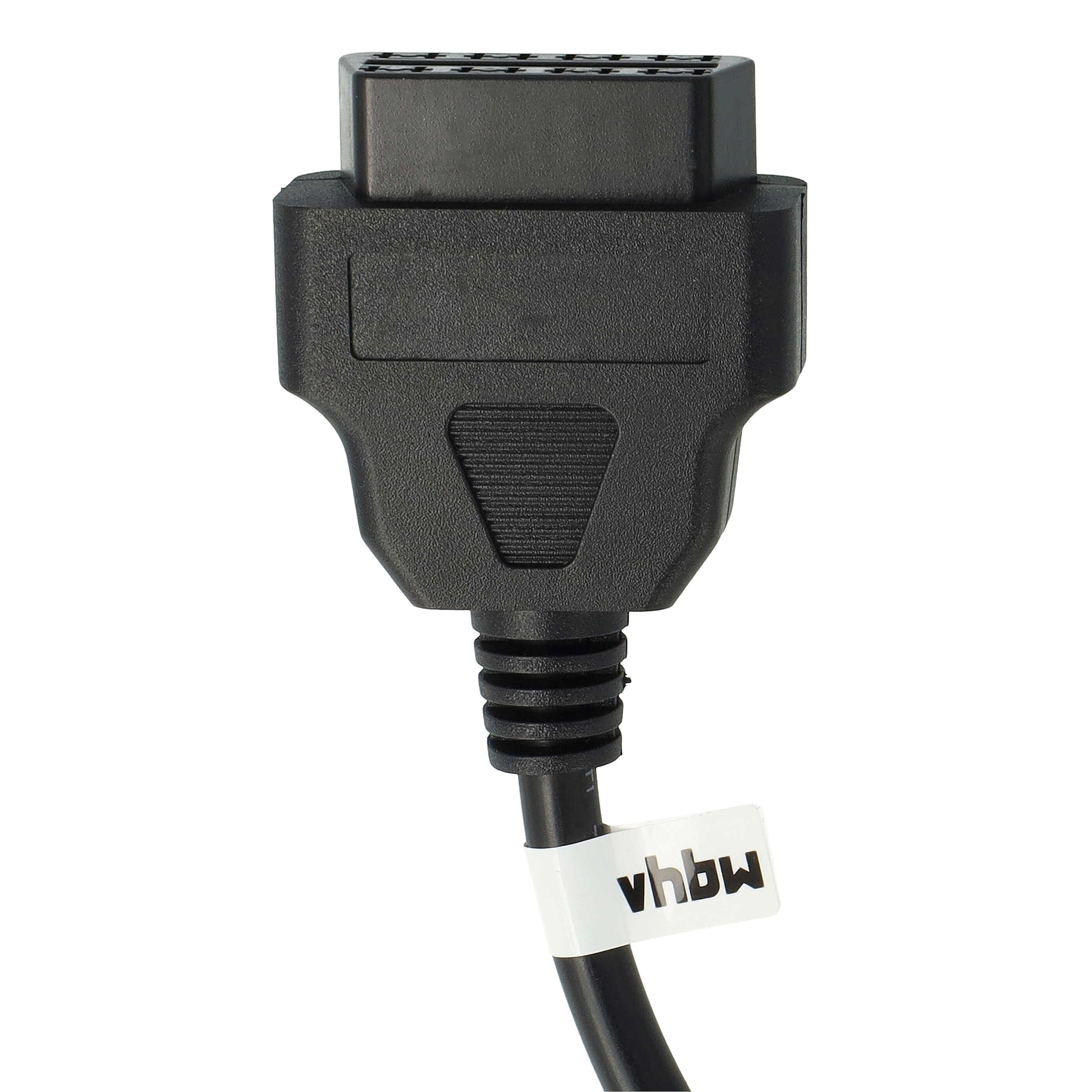 vhbw OBD2 verlengkabel, on-board diagnosestekker, 16-pins vrouwelijk naar 16 -pins, mannelijk, compatibel met voertuig, diagnoseapparaten, 1000 cm