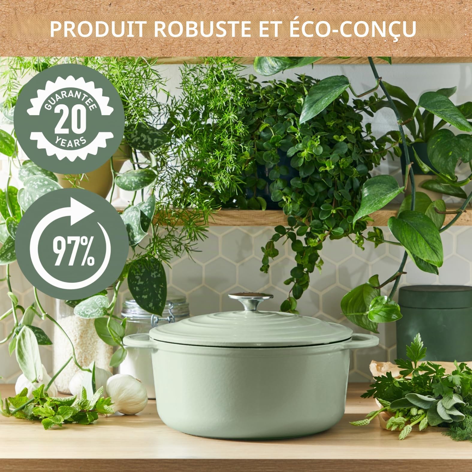 Cocotte ovale Tefal LOV E2580604 34 cm Vert