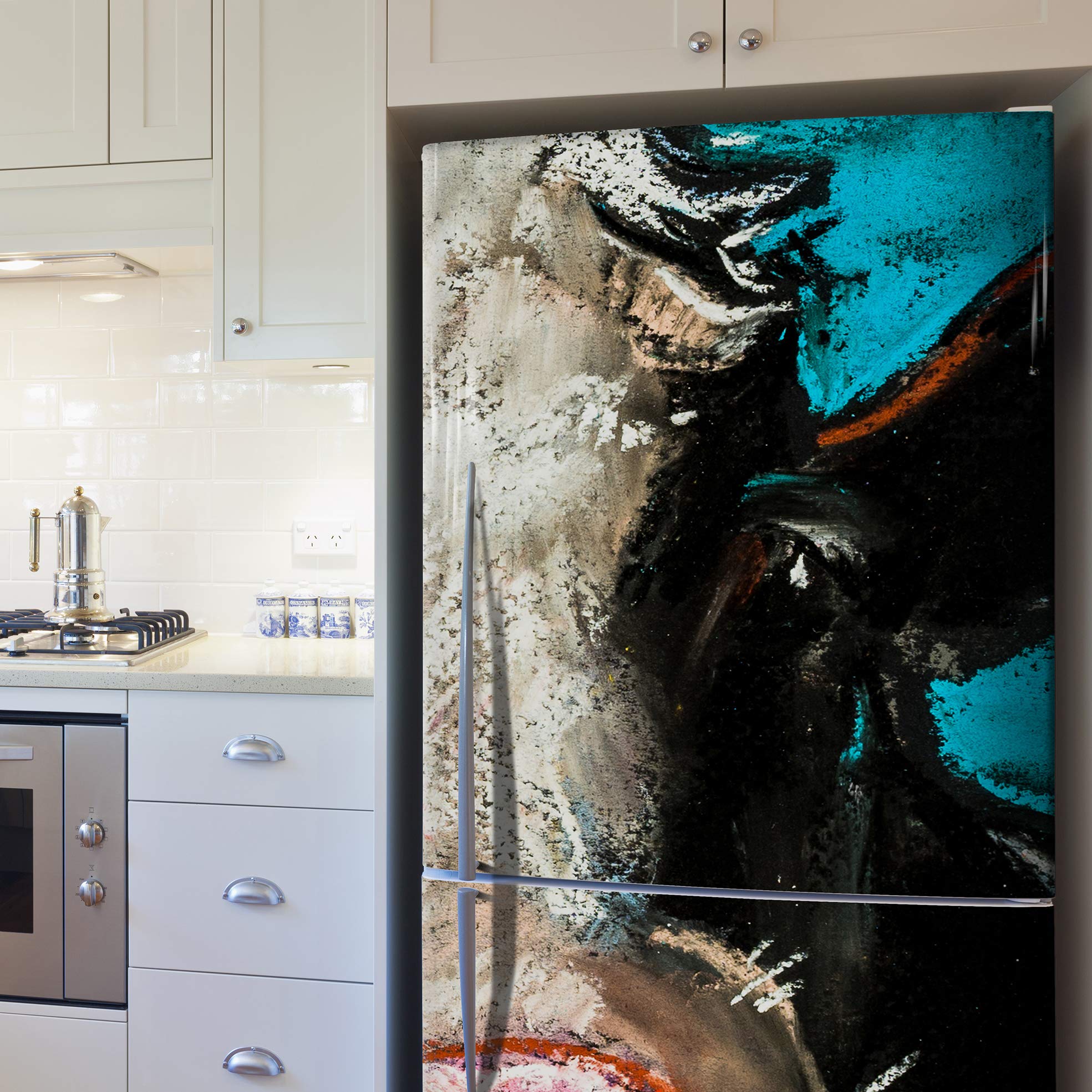 Kühlschrank Aufkleber Kuhflecken Design - Vinyl Folie 1,85x60cm - Robuster Dekor Aufkleber