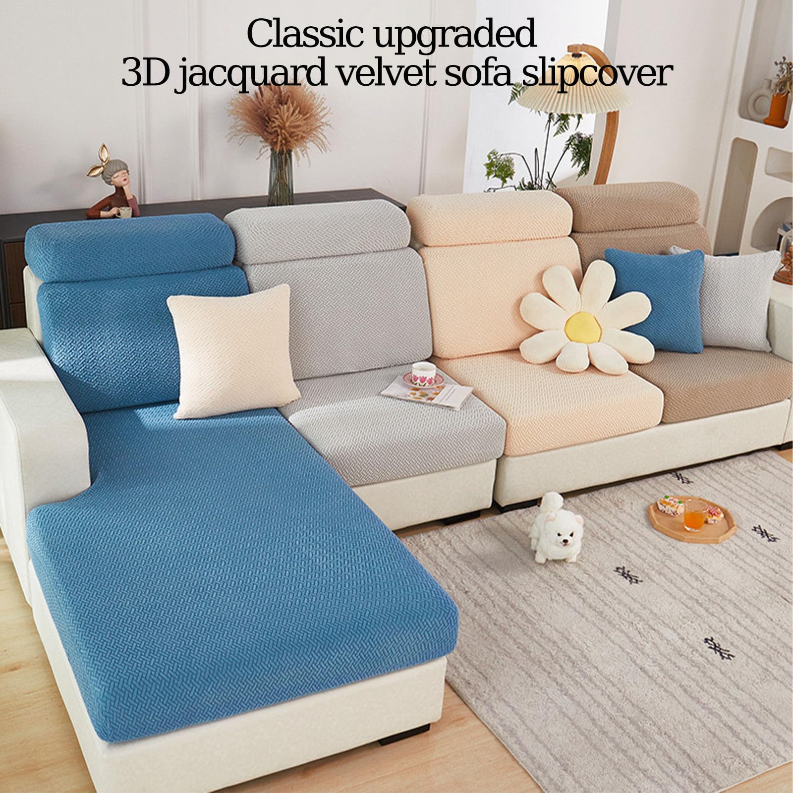 Fishisbird Sofa-Schonbezug - Abstrakter Grüner Druck Waschbar 67x42cm