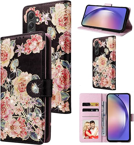 Miniatura 23 de UEEBAI Funda tipo billetera para Samsung Galaxy A16 4G/5G, cubierta de cuero PU con soporte, bloqueo RFID, funda flip con ranuras para tarjetas,