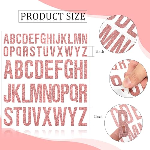 Miniatura 8 de 8 Sheet Glitter Letter Stickers Vinyl Alphabet Stickers Waterproof Self Adhesive Stick on Letters for Poster Bulletin Board Mailbox School