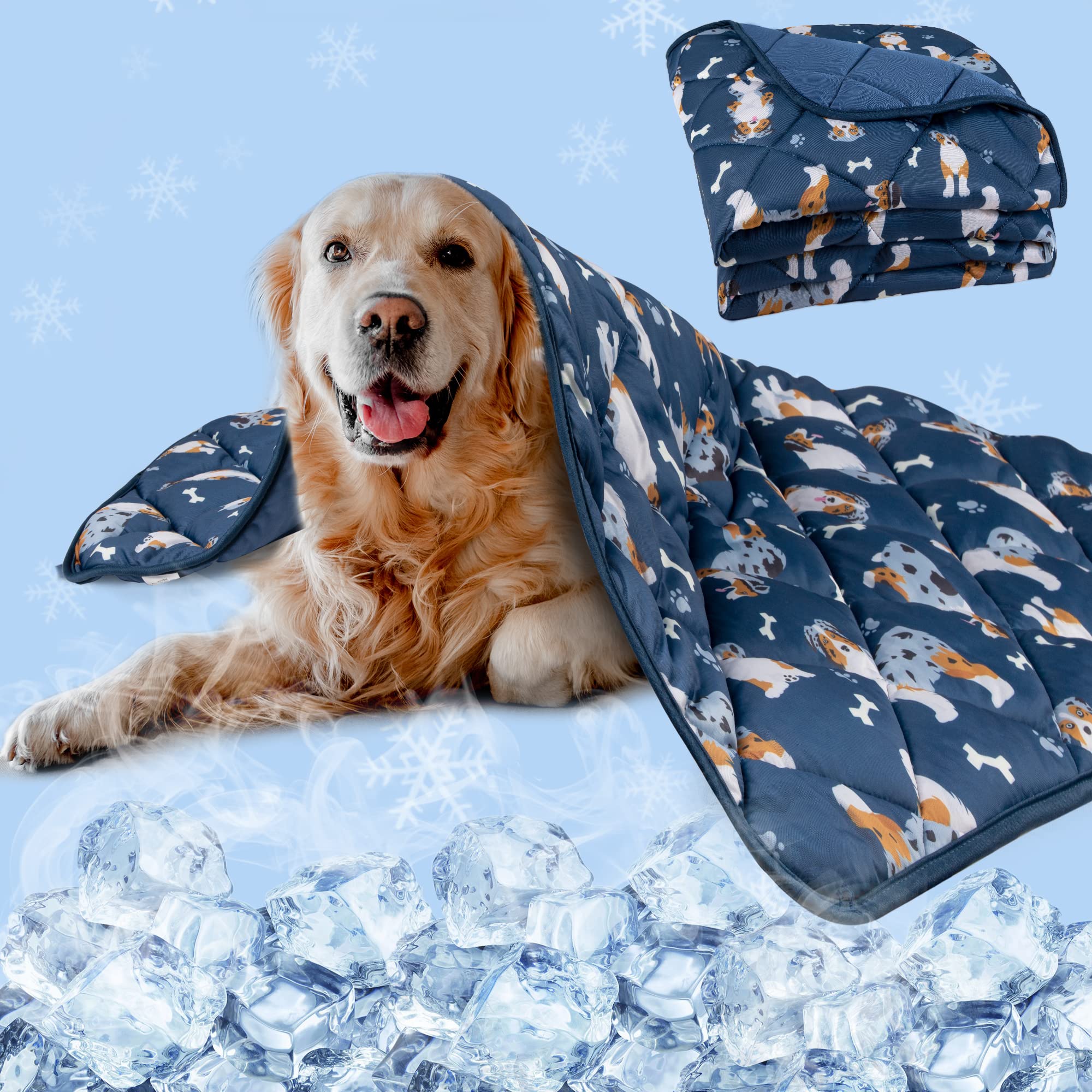 Photo 1 of Pedobi Dog Cooling Mat, Premium Lightweight Pet Cooling Blanket Bed Cover for Dogs, Cat, Puppies | Ice Silk Cooling Pad for Dogs Furniture Protector | Machine Washable Pet Blanket, 28''x40''