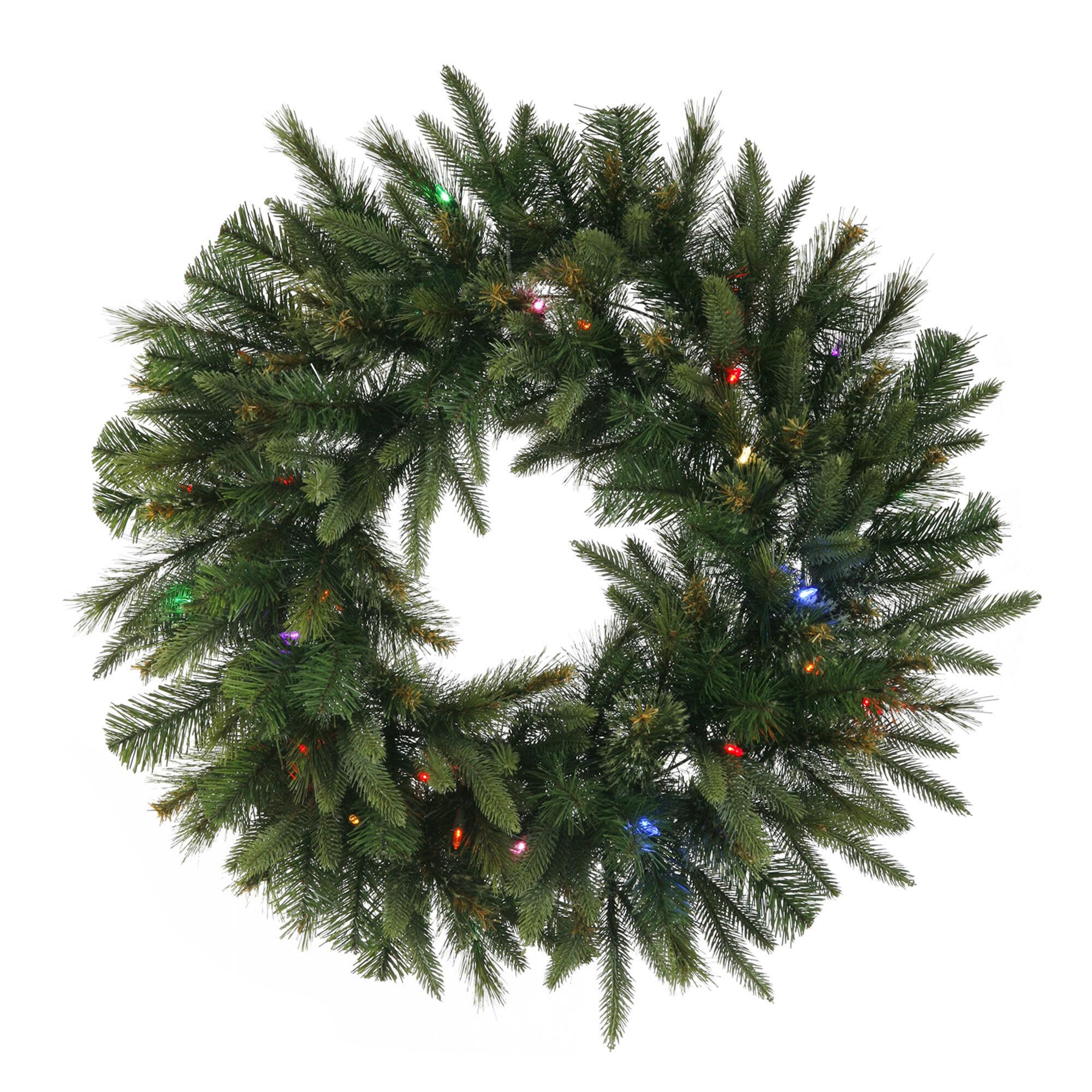 Vickerman 42" Cashmere Wreath with 100 Multi-Colored LED Lights