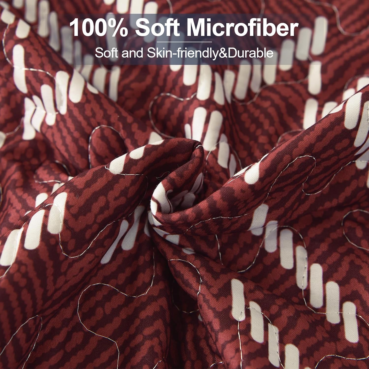 Dintszyayue Queen Quilt Set 3 Piece Boho Aztec Texture Bedspread Coverlet Set Blue and Red Quilt Reversible Lightweight Bedding Set Geometric Bohemian Bed Cover with 2 Pillowcases(Blue Red,90"x96") - Image 7