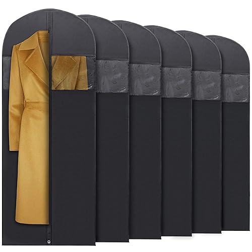Plixio 60” Black Garment Bags for Hanging Clothes, Men Suit