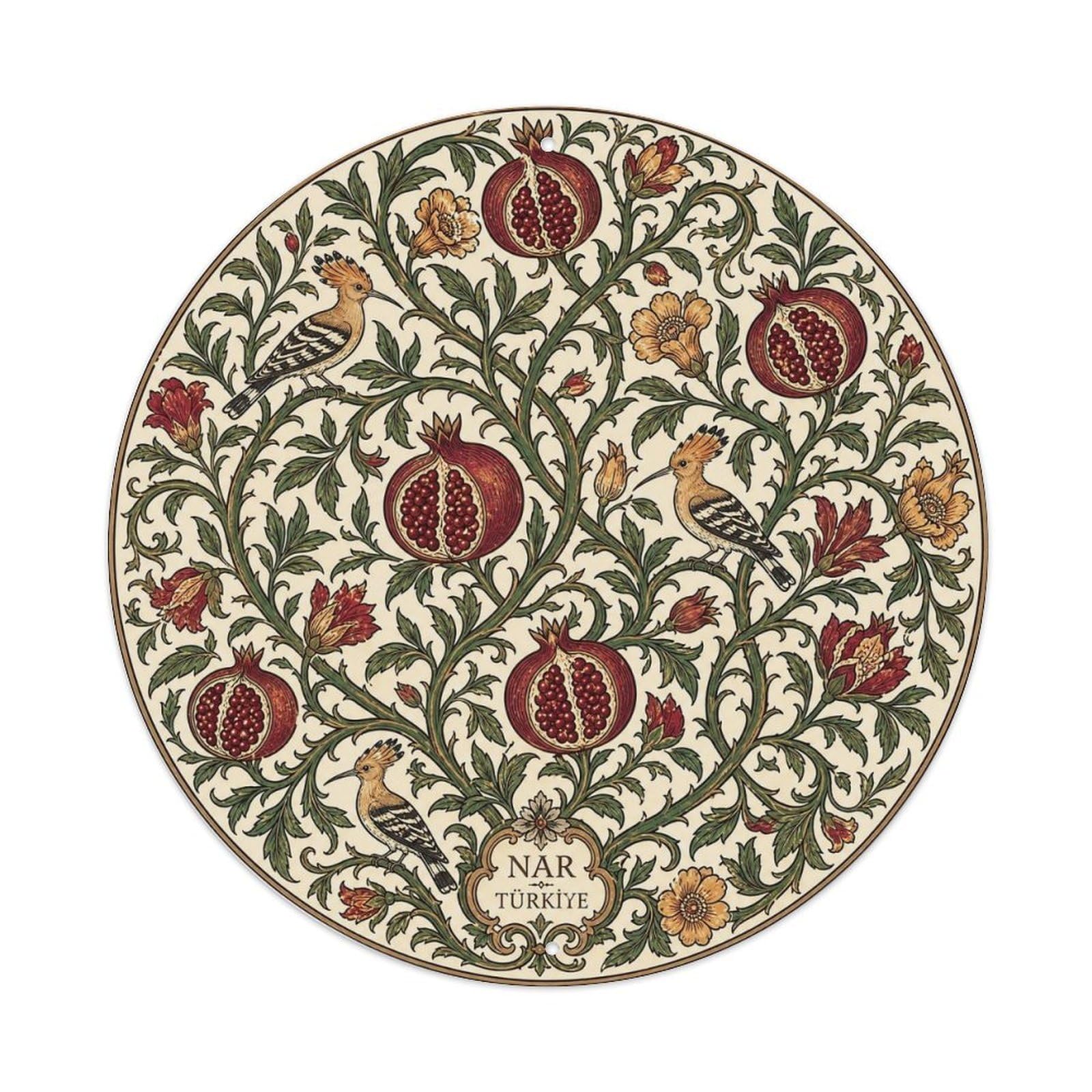 Pomegranate Turkish Ornamental Fruit Ivory White Metal Tin Sign
