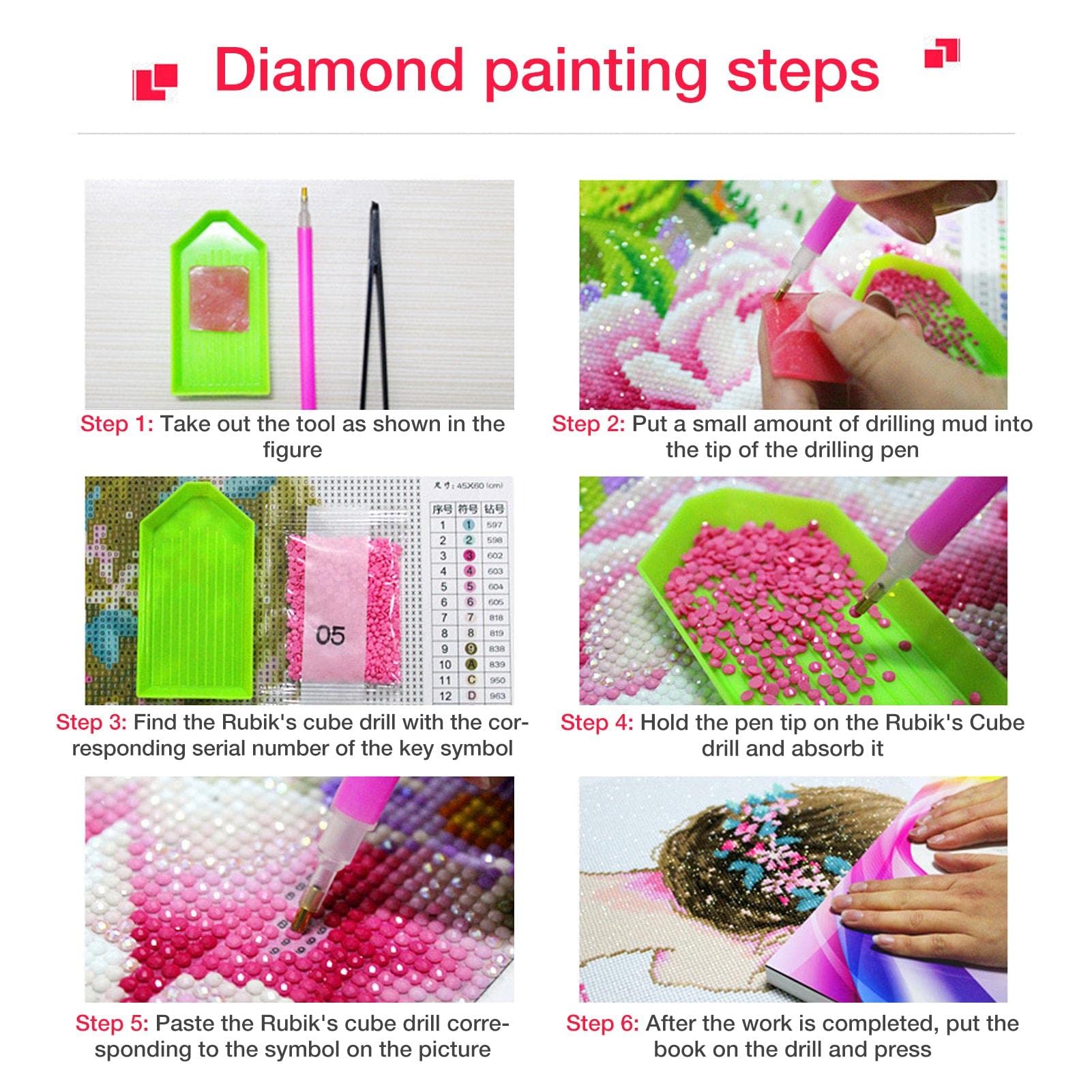 NAIMOER Diamond Painting Kit Gnomo Con Fiori – 35x35 Cm, Completo Di Tela, Diamanti Rotondi, Strumenti – Pittura 5D Fai Da Te Per Adulti E Bambini – Decorazione Casa, Regalo San Valentino