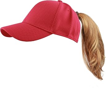 The Hat Depot Women High Ponytail Sun Protect Structured Deep Fitted Athletic Baseball Cap Hat