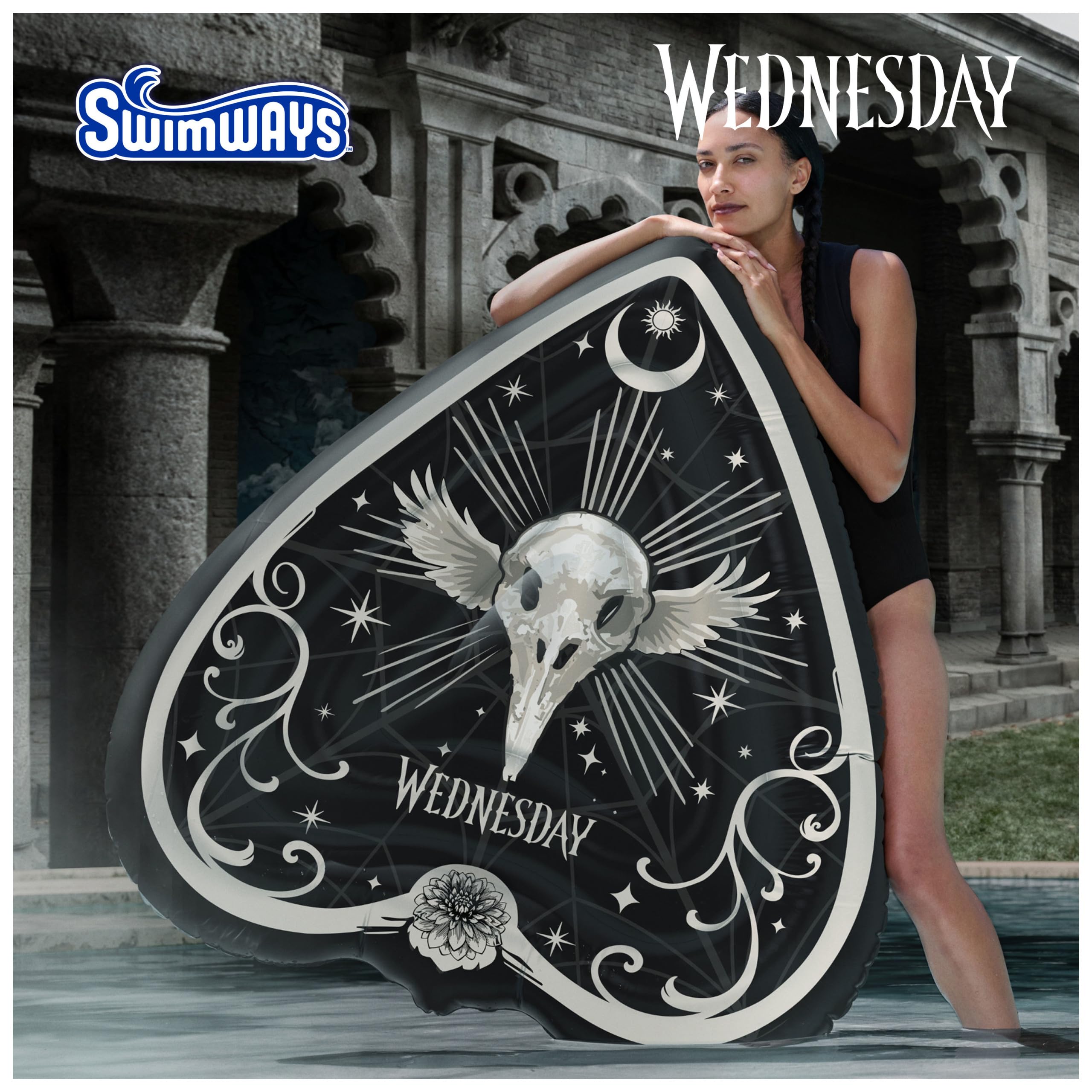 Swimways Wednesday Übergroßer Pool-Schwimmer, aufblasbarer Pool Schwimmer & Kinder-Pool-Spielzeug, Schwimmbadzubehör & Strandzubehör für Jugendliche ab 14 Jahren