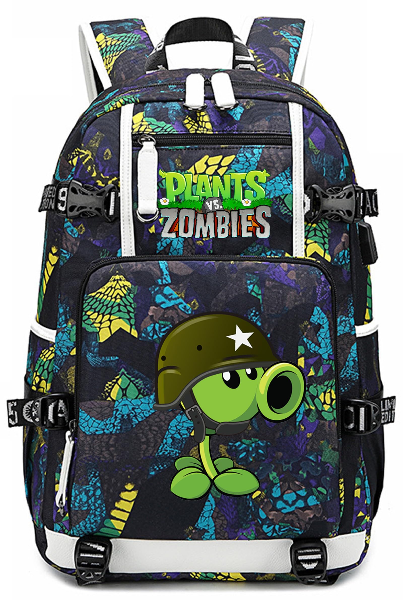 ISaikoyGame Plants vs. Zombies Backpack Shoulder Bag Bookbag School Bag Daypack Satchel Laptop Bag Color Blue11