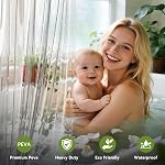 2 Pack Extra Long Shower Curtain Liner 72 x 96 Inches, Lightweight Waterproof Plastic Shower Curtain Liner for Tall Showers with 3 Stronger Magnetic Weights, Long Clear Shower Liner