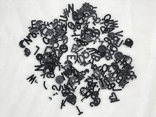 Miniatura 6 de Juego de letras negras para tableros de letras de fieltro intercambiables, 3/4 pulgadas, 460 caracteres (incluye símbolos/emojis, números,