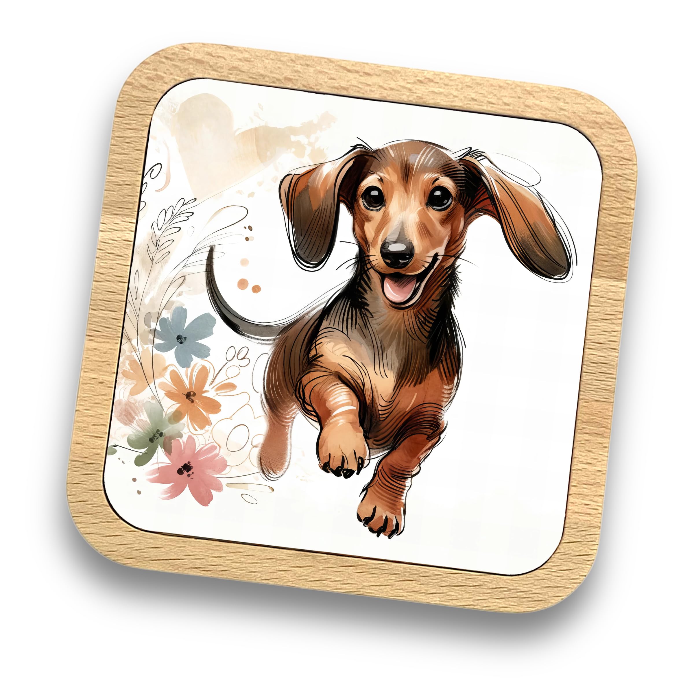 Dachshund Sausage Dog Gift Idea Wooden Coaster, 20+ Breeds Available!, Gift for Dog Dad Dog Mum, Lovers, Owners, Walkers