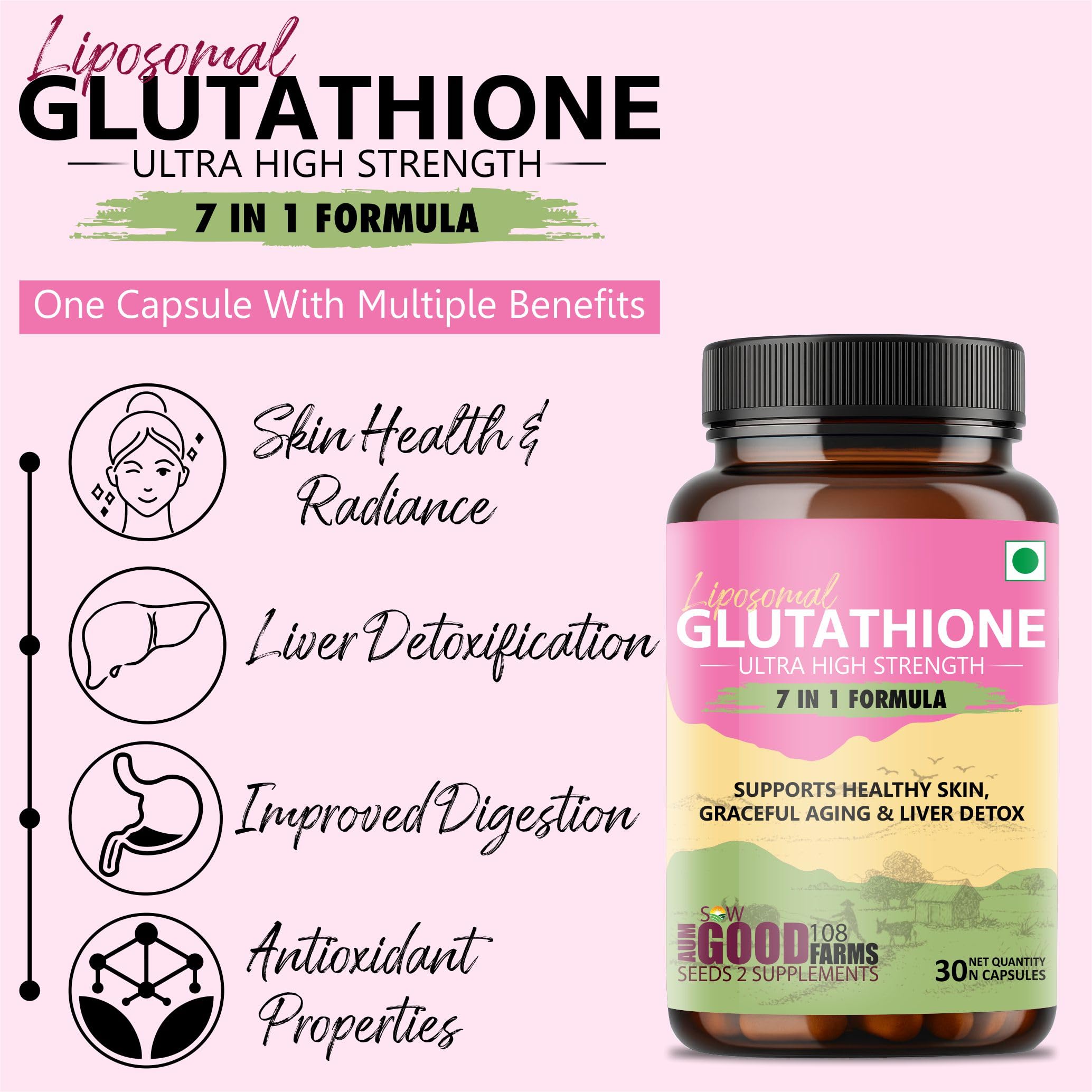glutathione benefits men ASG 108 FARMS Liposomal Capsules With Milk Thistle | Antioxidant Supplement for Skin Glow & Radiance Support | Liver Detox Formula Size:15ml How to Use a Skin Concern_not congestion