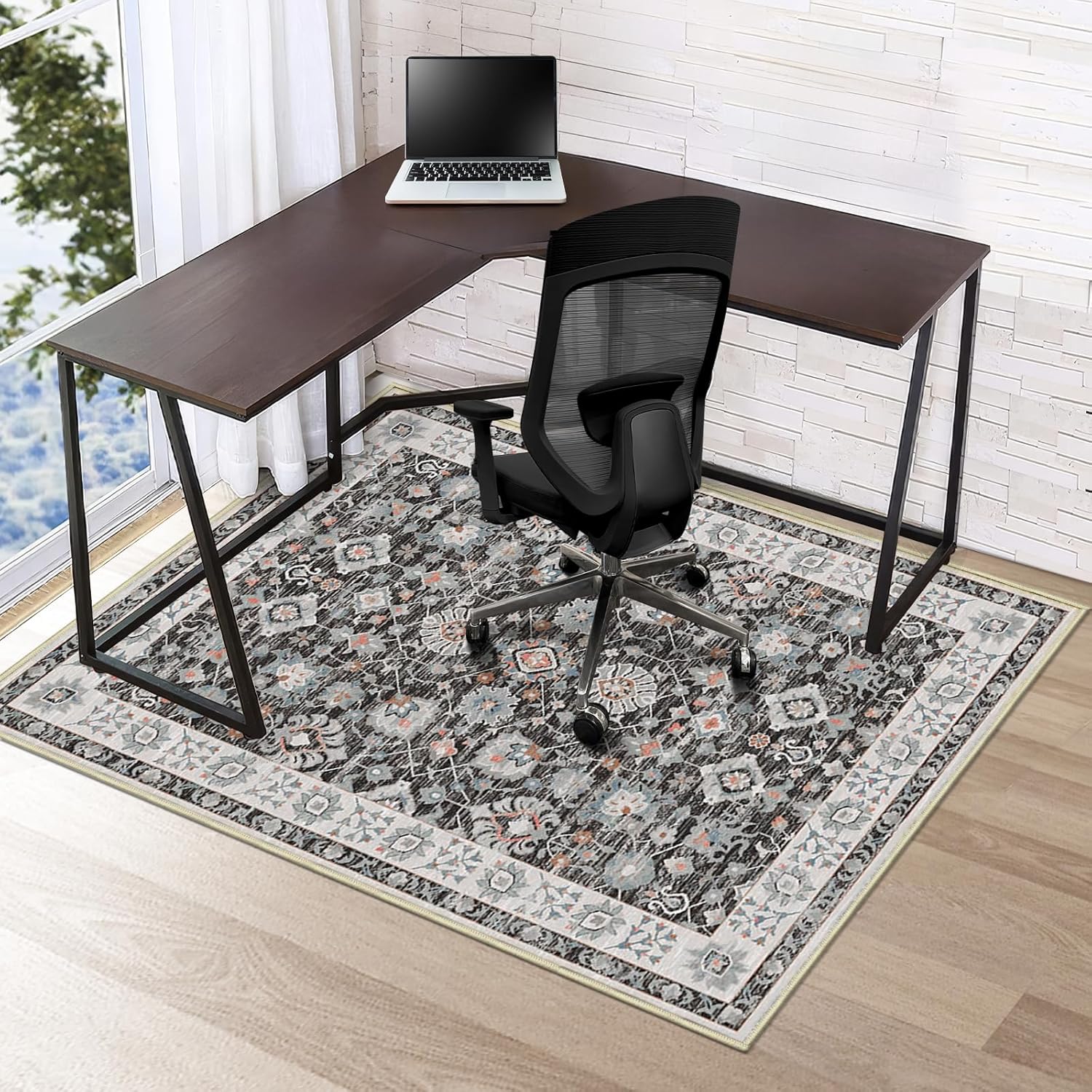 Azadx Chair Mat for Hardwood Floor 48" x 60" Desk Chair Mat for Hard Floors Non-Slip Under Desk Rug Protector for Rolling Chair Computer Chair Mats Low Pile Carpet Floor Protector,Blackish Green 48" x 60" Blackish Green
