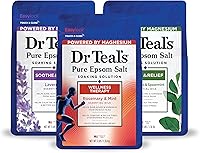 Dr Teal's Pure Epsom Salt Trio Bundle: Lavender, Eucalyptus Spearmint & Rosemary Mint, 3 lbs Pack of 3 for Ultimate Relaxation