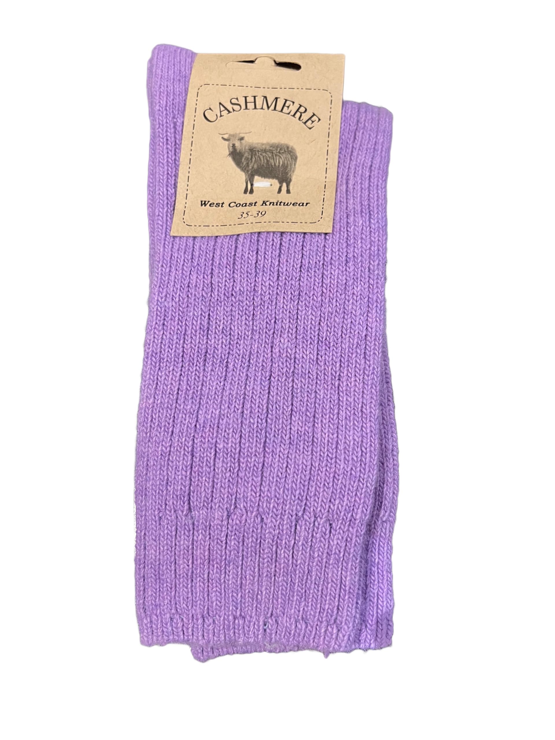West Coast Knitwear Women's Purple Fine Cashmere And Merino Wool Super Soft And Warm Socks (Purple)