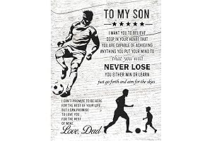 Motivational Wall Art for Soccer Player: To My Son -Never Lose