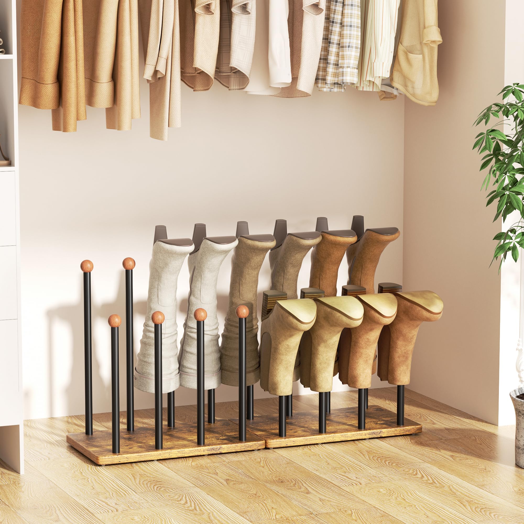 pickpiff Scarpiera 8-Paia da Boot Rack Esterno Porta Scarpe Organizer Portascarpe Ingresso Porta Scarpe Armadio