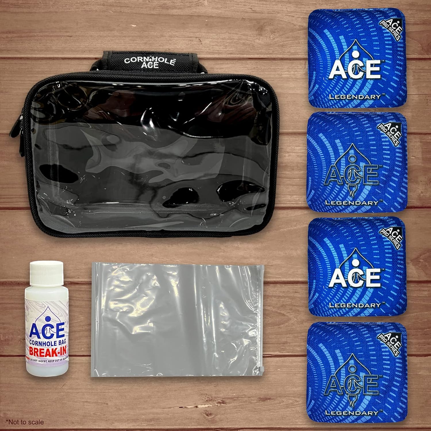 Legendary | ACE Pro Cornhole Bags + PRO Kits | Dual Sided Slick Stick All Weather | Optional Bag Break in and Carrying Case | Set of 4