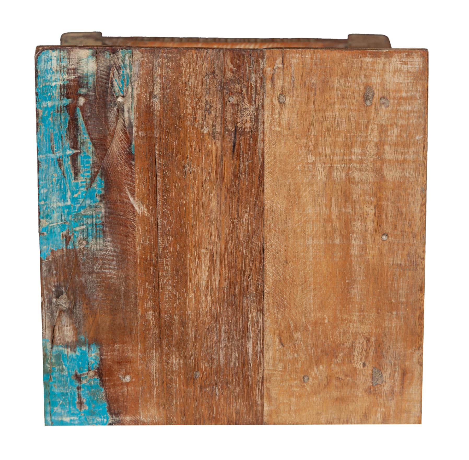 Biscottini Sgabello in legno basso quadrato 26x26x30 cm - Sgabellino da bagno - Panchetto in legno riciclato - Sgabellino piccolo - Supporto per piante - Sgabelli da ristorante, bar e cucina