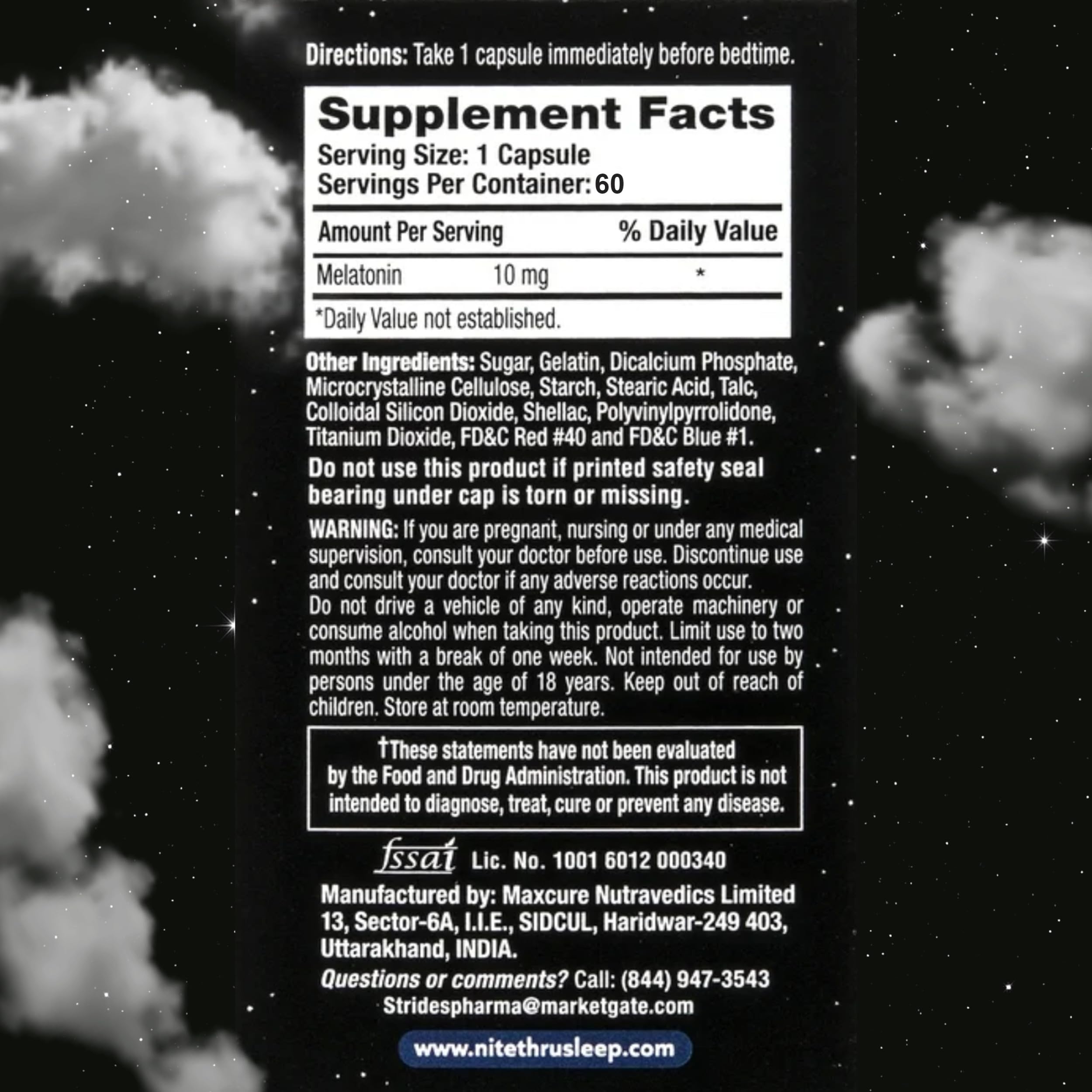 Maximum Strength Sleep Supplement, 10mg Melatonin, 60 Capsules — Amazon image 6