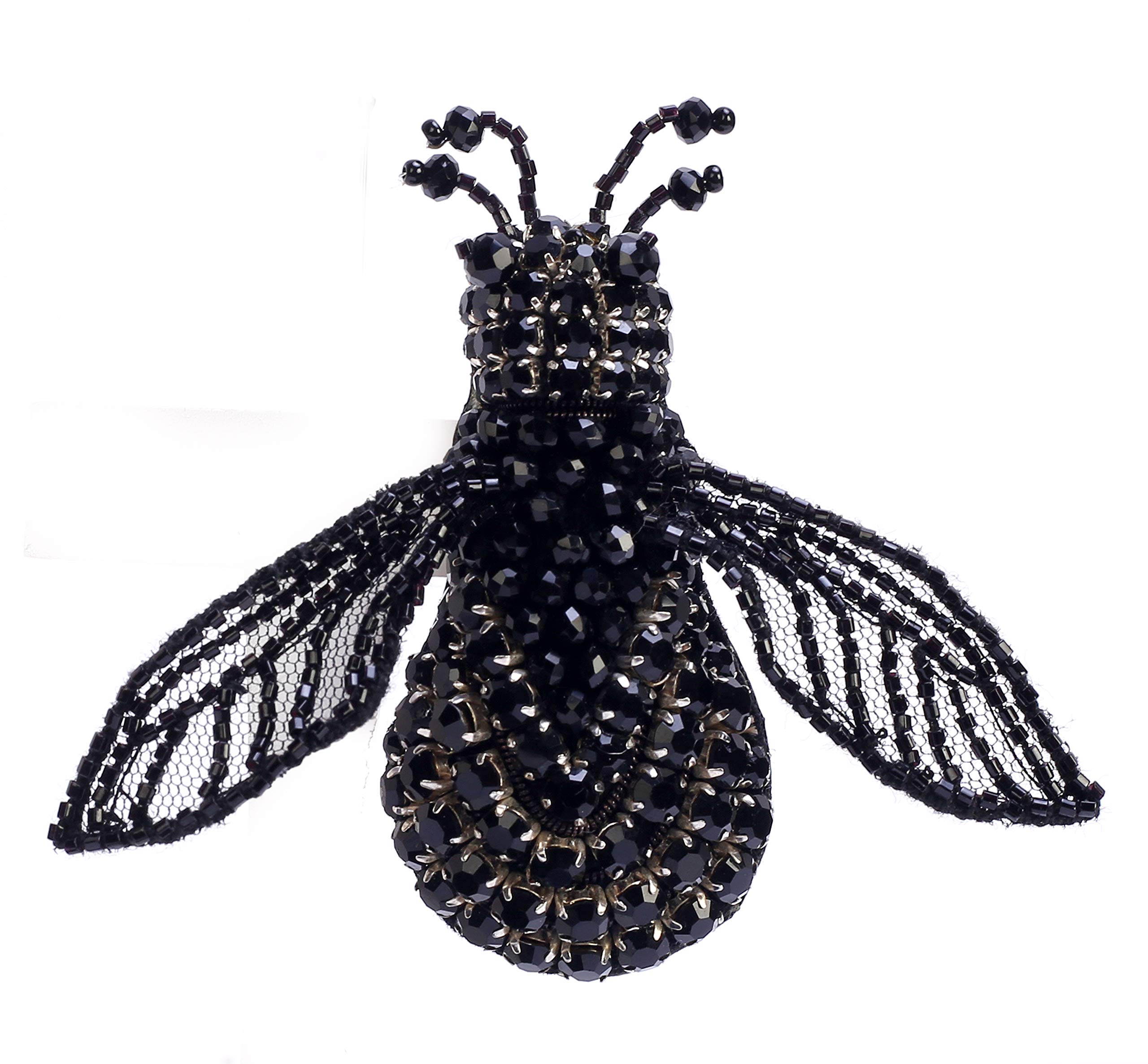 GenericQueenie Couture Black Crystal Insects Pin Brooch for Unisex