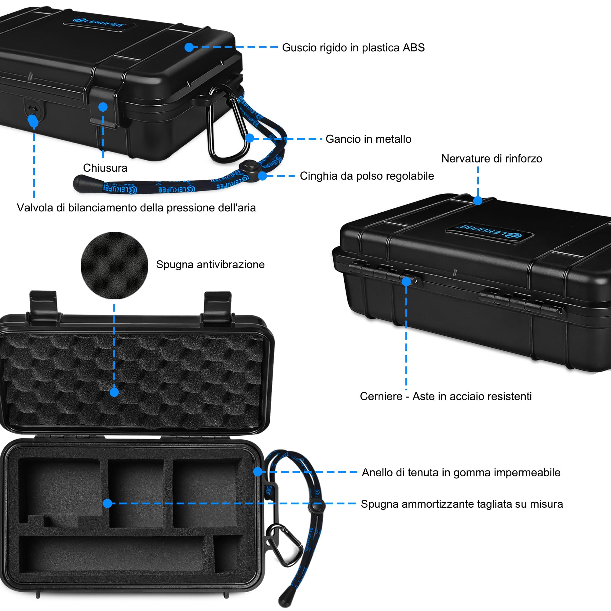Lekufee Custodia rigida impermeabile da viaggio per Insta360 GO Ultra, pacchetto standard, creator bundle e altri accessori (solo custodia e borsa)