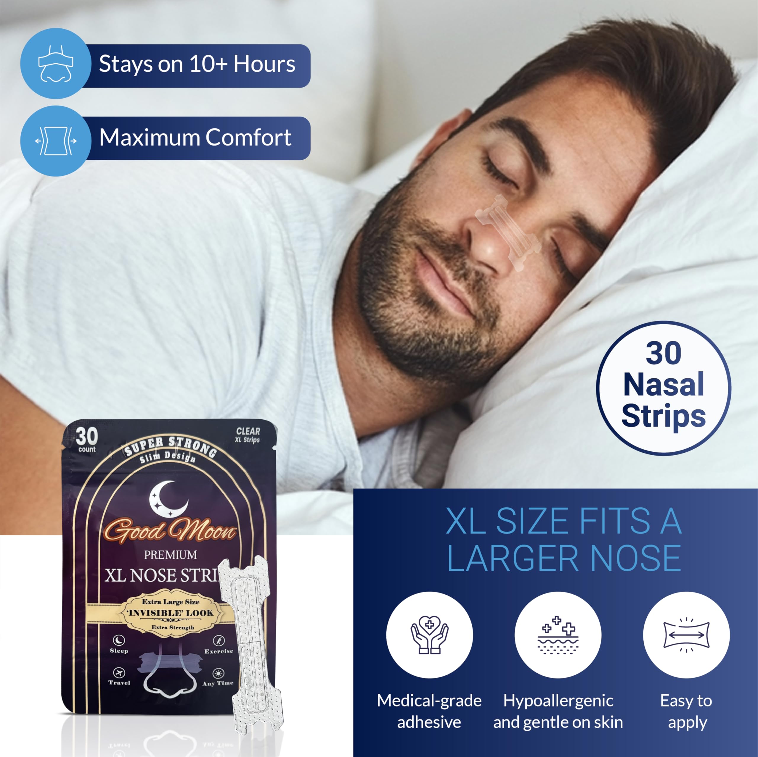 Tiras nasales de alta calidad, extra fuertes, invisibles, elegantes, transparentes para dormir, ronquidos, ciclismo, correr, gimnasio, viajes, siestas, respiración bucal, adhesivo para piel sensible