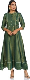 Aurelia Women's A-Line Cotton Blend Solid Regular Dress Price In India