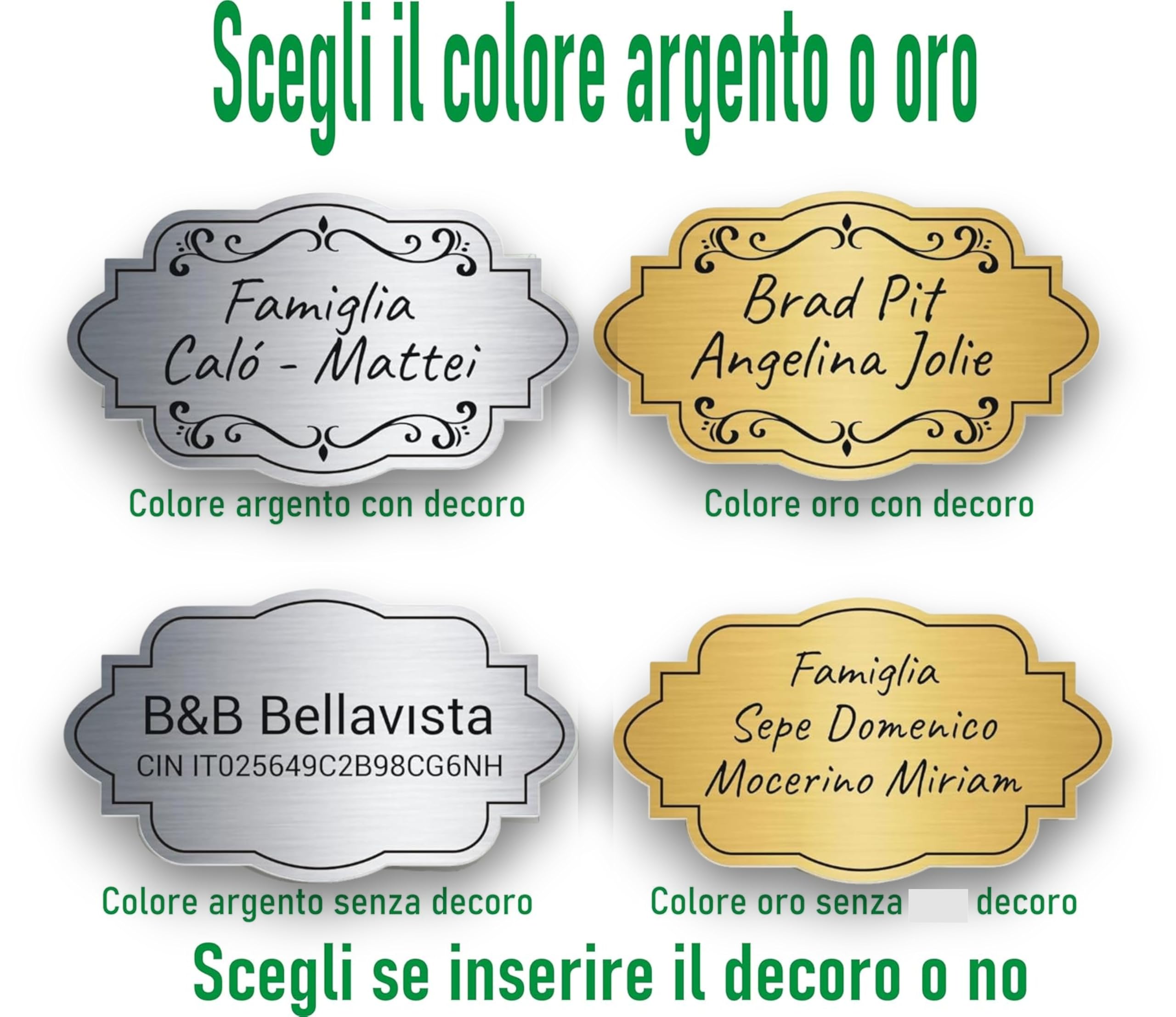 Targa Porta Ingresso Personalizzata (15x8,5 cm) Targhetta Personalizzata Esterno Incisione Laser Targhette Citofono Cassetta Postale Targhe Personalizzate Porta – Lo Realizzo®
